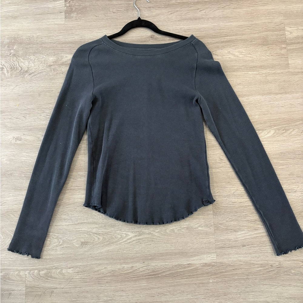 We The Free Charcoal Long Sleeve Top